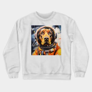 Golden Retriever Astronaut Oil Painting Crewneck Sweatshirt